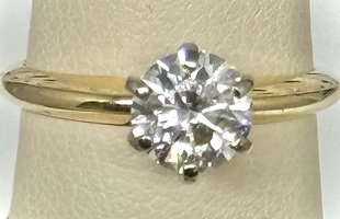  14K GOLD SOLITAIRE (APROX 1 TCW) DIAMOND SIZE 5.5