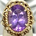  14K ANTIQUE STYLE RING WITH OVAL PURPLE STONE AND GOLD SCALLOPS SIZE 4