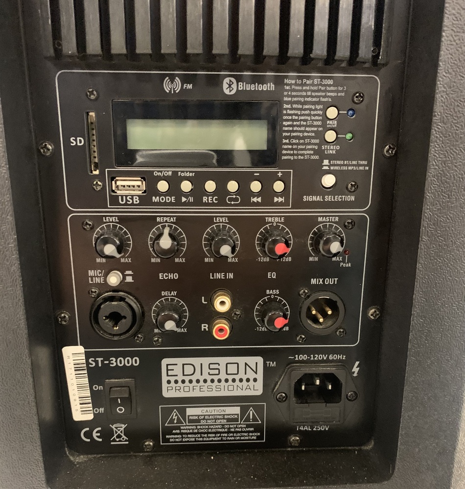 Edison ST3000 Professional MultiFunction Loud Speaker and PA System