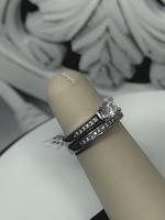  STERLING SILVER CZ BRIDAL SET SIZE 6