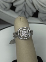 STERLING SILVER CZ BRIDAL SET SIZE 6