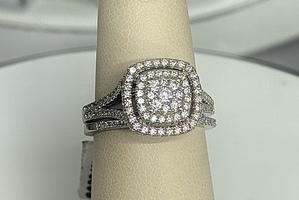STERLING SILVER CZ BRIDAL SET SIZE 7