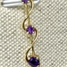  10K YELLOW GOLD DROP PENDANT WITH PURPLE STONES