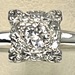 14K WHITE GOLD ANTIQUE STYLE SQUARE CLUSTER RING SIZE 6.5