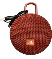 JBL Clip 3 Ultra-Portable Waterproof Bluetooth Speaker Red with Power Cable