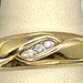  10K YELLOW GOLD BAND WITH ACCENT DIAMONDS SIZE 10.5