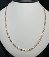  30'' 14K YELLOW GOLD FIGARO NECKLACE