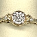  10K YELLOW GOLD ROUND CLUSTER RING. DAINTY. SIZE 7