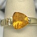  14K YELLOW GOLD RING WITH ORANGE TRIANGLE STONE SIZE 5