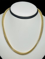 22'' 10K YELLOW FANCY SQUARE LINK NECKLACE