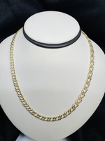 20'' 14K YELLOW GOLD DOUBLE CURB LINK NECKLACE 