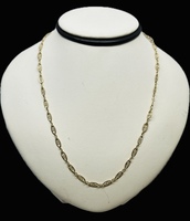 32'' YELLOW GOLD OVAL DESIGNER LINK NECKLACE