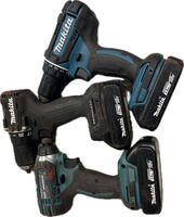 MAKITA THREE PIECE COMBO KIT WITH THREE BATTERIES AND CHARGER