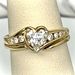  14K YELLOW GOLD WEDDING SET WITH HEART SHAPED SOLITAIRE SIZE 6