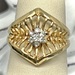  14K YELLOW GOLD VINTAGE DECO RING WITH VENTED RIB DESIGN SIZE 7