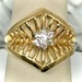  14K YELLOW GOLD VINTAGE DECO RING WITH VENTED RIB DESIGN SIZE 7