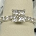 14K WHITE GOLD  PRINCESS CUT STYLE WITH 4 SQUARE DIAMONDS AND ACCENTS SZ 5