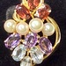 14K YELLOW GOLD COCKTAIL STYLE EARRINGS WITH MULTICOLORED GEMSTONES