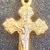  14 TWO TONE GOLD CRUCIFIX WITH SOLID BACK. PENDANT ONLY