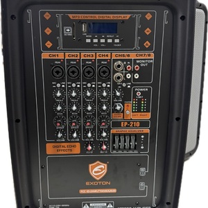 EXTON FUSE DJ SPEAKERS WITH AMP 2 10'S STANDS AND MIC