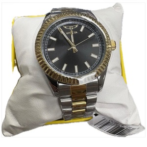 INVICTA GOLD AND SILVER COLORED WITH BLACK FACE 69011